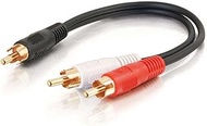 C2G 03161 Value Series One RCA Mono Male to Two RCA Stereo Male Y-Cable, Black (6 Inches)