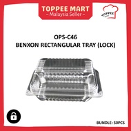 OPS-C46 (BUNDLE=50PCS) RECTANGULAR Plastic Tray Food Packaging / Bakery Disposable Food Tray Bekas M