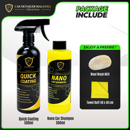 【CP CAR Detailer】Wash + Coating W2C Combo Set Nano Car Shampoo 500ml + Quick Coating 500ml Car Wash 