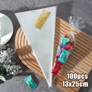 100pcs Triangular Plastic Piping Bag Icing Bag Triangular peanut cone plastic