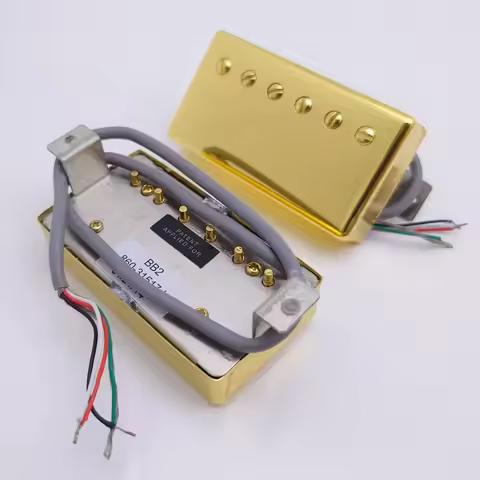 Alnico 2 Humbucker Pickups Gold BB1 BB2 Series PAF N/B With 4-Conductor Wiring Harness For LP Style 