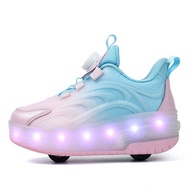 【Original】led shoes double-wheeled Heelys shoes wheels shoes boy girls luminous roller skates girls 