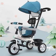 GKK จักรยาน 3 ล้อ รุ่น 613 (A102) จักรยานเด็ก จักรยานสามล้อเด็ก มีด้ามเข็น เบาะนุ่ม พร้อมกันแดด จักร