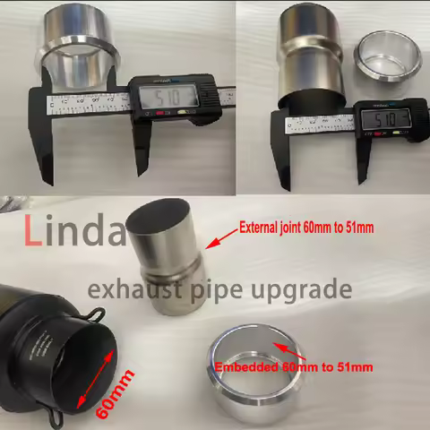 Universal 61mm to 51mm Adapter Motorcycle Modified exhaust Muffler pipe Adapter Reducer Connector Pi