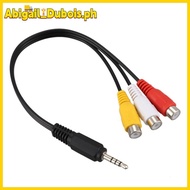 【Abigail_Dubois】3.5mm Male Plug to 3  Female Audio Video AV Cable 22cm