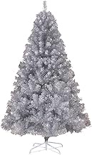 Premium Artificial Christmas Tree 6-feet PVC Decorated Trees Feel-real Metal Stand Easy Assembly Holiday Decoration-silvery 6Ft(180cm) The New