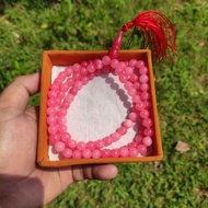 ROSE QUARTZ AGATE STONE TASBIH 99 PIECES 100% FREE ROSE QUARTZ STONE RING (N)