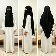 Women Nida Khimar Single Layer Niqab Long Burka Muslim Ramadan Prayer Hijab Abaya Islamic Headscarf 