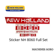Sticker New Holland 8060 Set (Red/ White) -Mesin Padi New Holland