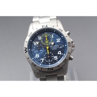 Near MINT SEIKO Chronograph 100m 7T92-0DX0 Blue Dial Qz 40mm Men's Watch JAPAN