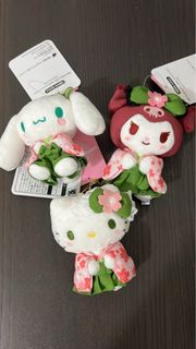 Sanrio 抹茶櫻花和服系列毛公仔 (Hello Kitty, Kurumi, Cinnamoroll)