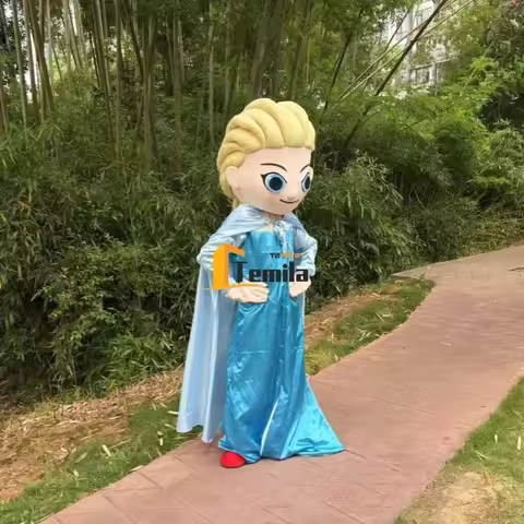 CyAdult Cos Frozen princess Elsa Anna Olaf Mascot Costume Fancy Dress Birthday Party Surprise clothi