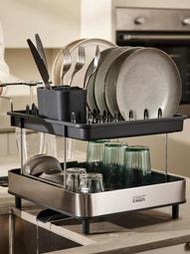 【促銷】英國Joseph不銹鋼雙層瀝水架餐具碗盤收納架廚房置物架整理架濾水