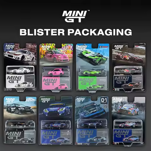 MINIGT In Stock 1:64 Porsche Lamborghini LBWK RX7 Nissan Skyline GTR R35 CIVIC M3 Toys Blister Packa