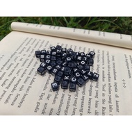 Black and white square letter beads Bracelet beads Letter beads
