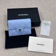 Chanel23p大全配❣️寶寶藍牛皮短夾❣️