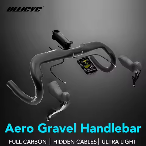 ULLICYC T1000 Aero Gravel Handlebar Black Matt Half Internal Routing 340mm/360mm/380mm Gravel Handle