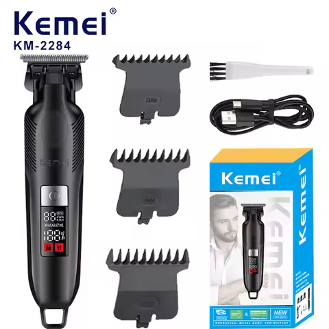 KEMEI KM-2284 Battery Powered Hair Trimmers Powder Metallurgy Cutter Head Cordless Electric Hair Cli