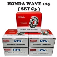 NTN HONDA WAVE125 ( SET C3 ) 100% ORIGINAL Motorcycle Engine Gearbox Crankshaf Bearings 63/22C3  620