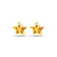 SK Jewellery 999 Pure Gold Mosaic Star Stud Earrings