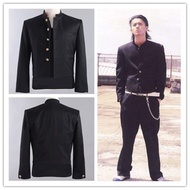 Japanese Mens School Uniform Jacket Coat College Red Collar Tops Crows Kurozu ZERO Oguri Shun Takita