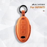 For Infiniti JX35 FX25 FX35 EX35 FX37 Q50 Q60 Q70 QX50 QX60 QX70 Alcantara Suede Car Key Case Shell 