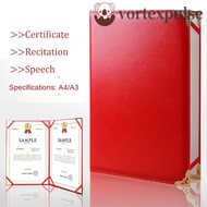 VORTEXPULSE File Paper Page Folder, High-end Hosted Speech A3 A4 Art Paper Hardcover, Simple Signing