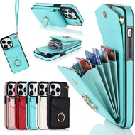 iPhone14 Mobile Phone Leather Case Apple 13Pro Multifunctional Card Protective