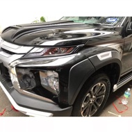 Mitsubishi Triton 2019-2023 V2 Fender Arch Matt Black With Silver Triton Accessories (6 pcs/set)