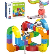 81Pcs klick Rel Kereta Api Elektrik Set Rel Kiub ic Monorel 3D ic Mencabar Graviti Set Trek Kereta A