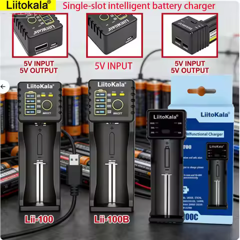 LiitoKala Lii-100 Lii-100C Lii-100B Battery Charger For 18650 18350 26650 16340 RCR123 14500 3.7V 1.