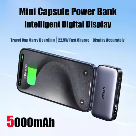 5000mAh UGREEN 2024 New Capsule Style Mobile Power Bank Supporting 22.5W Fast Charging With Type-C I
