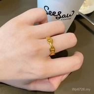 Ring Unique Ring Colorful Gold Water Shell Premium Gold 18k Gold Pig Nose Light Luxury Simple au750 