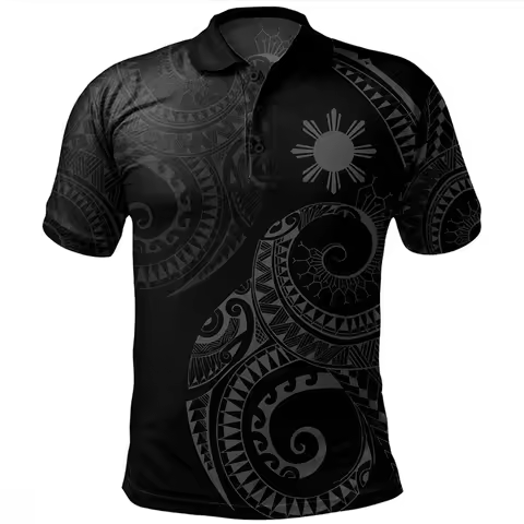 Vintage 3D Philippines Tribal Polynesian Patterns Print Polo Shirt Proud To Be Philippines Graphic P