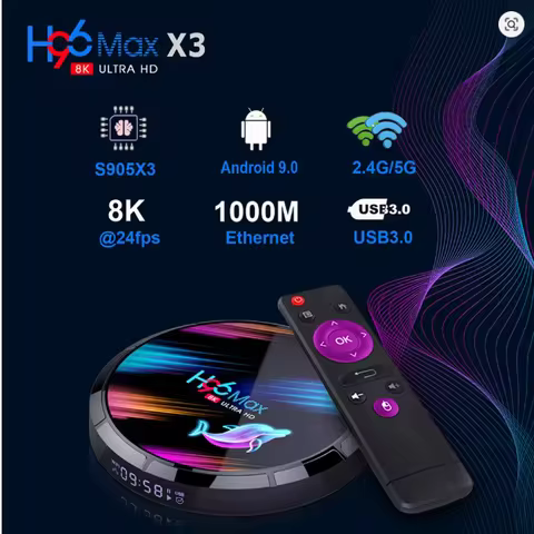 10PCS/LOT H96 MAX X3 Amlogic S905X3 Quad core 4gb ram 32gb rom 1000m lan Android 9 os