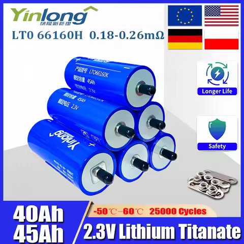 2.3v 40ah 45Ah Original yinlong Lithium titanate lto Battery 10c DIY 12V 24V Electric Boat Solar Spe