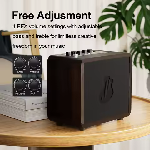JUSTPRO 15W Mini guitar Amp Acoustic Electric Guitar Amplifier Rechargeable Practice Speaker for Dai