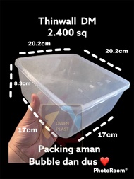 thinwall dm/kotak makan plastik jumbo merek dm 2400ml kotak termurah