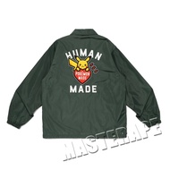 Human Made x Pokemon Pocket Monster Pikachu Heart Coach Jacket Olive 教練外套 比卡超 墨綠色 寶可夢 寵物小精靈