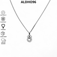 ALDHO96 - Men's Titanium Drop Gem Pendant Necklace Unisex Stainless Steel Anti-RustWanita