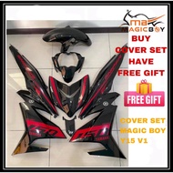 COVERSET BODYSET YAMAHA Y15 Y15zr V1 SNIPER RED BLACK ORIGINAL MAGIC BOY