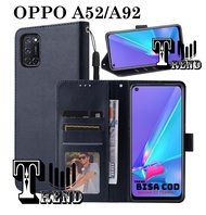 LEATHER CASE FLIP UNTUK OPPO A92 - FLIP  WALLET CASE KULIT OPPO A92 - CASING DOMPET-FLIP COVER LEATH