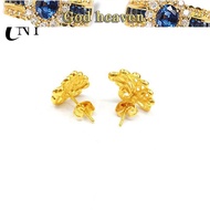 Niyou jewelry 916 gold female peacock earrings pure 916 gold 916 gold wedding bridal earrings wholes