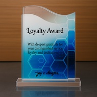 ACRYLIC PLAQUE - ACRYLIC TROPHY - AWARD - CUSTOMIZED PERSONALIZED JAY C. DESIGNS - 8037