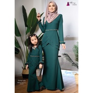 Kurung Farha Plus Emerald Green Sedondon Ibu & Anak