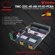 Tarmoc TMC-2SC4E-AB-V1-IO-PCBA | Media Converter Switch 2FO 4LAN / 2 FO 4 LAN 10/ 100Mbps POE IN & P
