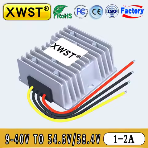 DC 12V24V36V to 48V Battery Charger 9-40V to 54.6V 58.4V Constant Current Lithium Lead-acid Battery 