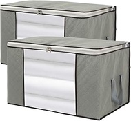 2 Pack Foldable Jumbo Storage Bags Closet Under bed Organizer - 28 x 20 x 12 Inch (L x W x H) - Easy