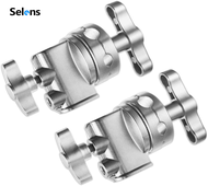 Selens 2Pcs Swivel 2.5 inch Grip Head for Light Stand Multi Functional Heavy Duty Head Clamp Holder 