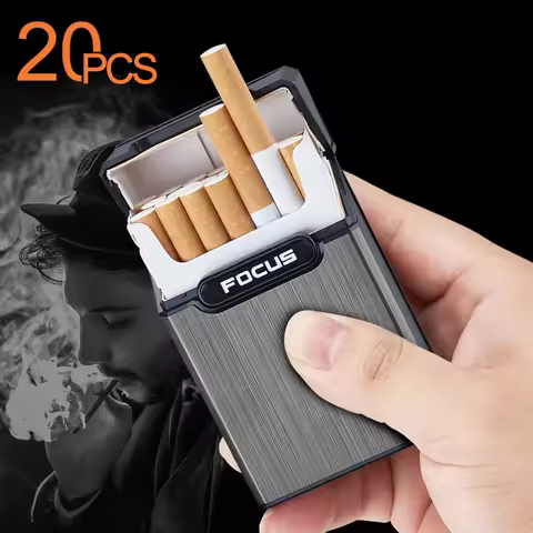 Portable Slim Aluminum Cigarette Case Regular King Size Plastic Cigar Tobacco Holder Box Storage Con